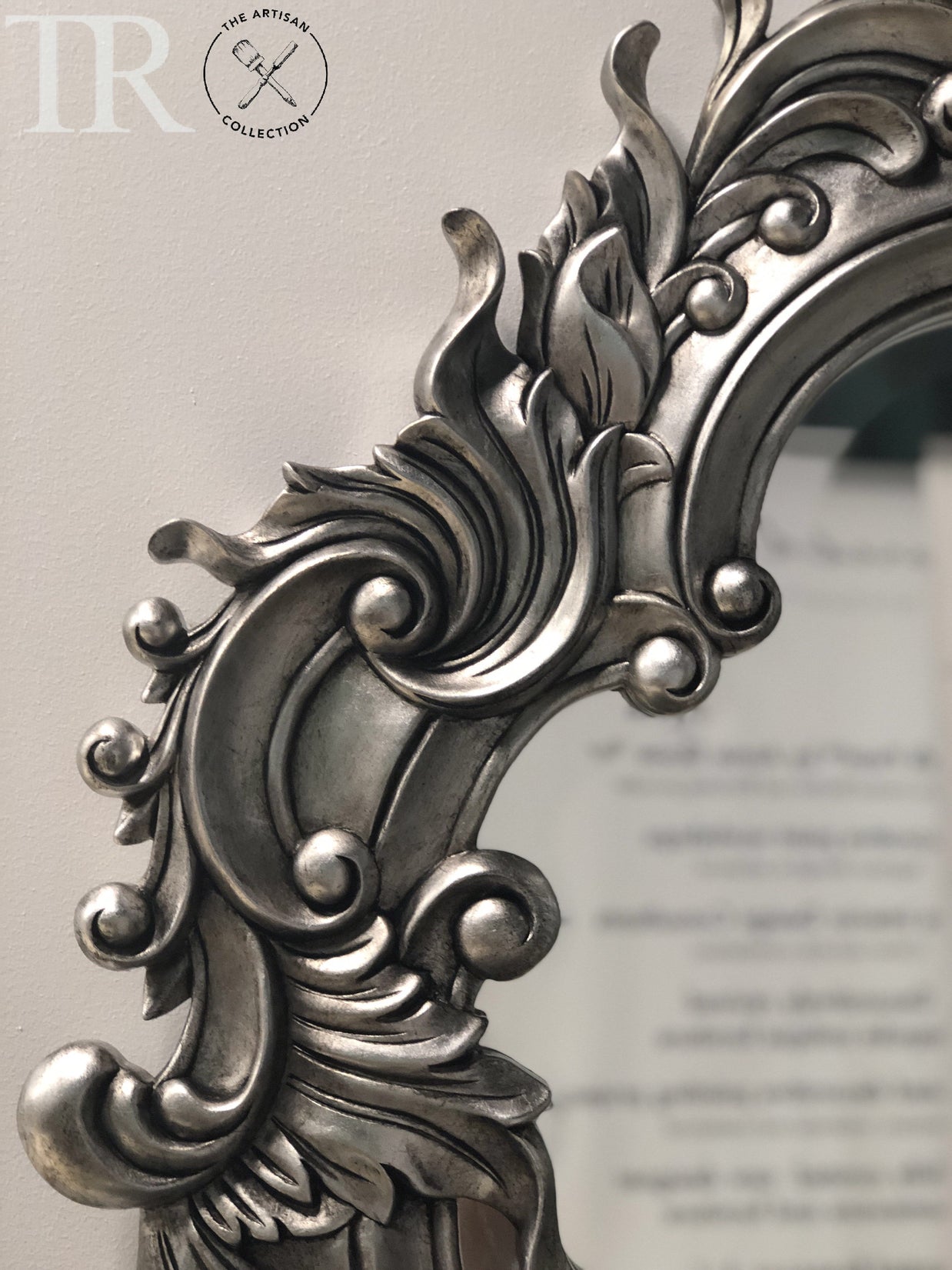 Not For Sale - Henrietta :  Antiqued dark silver leaf bevelled mirror