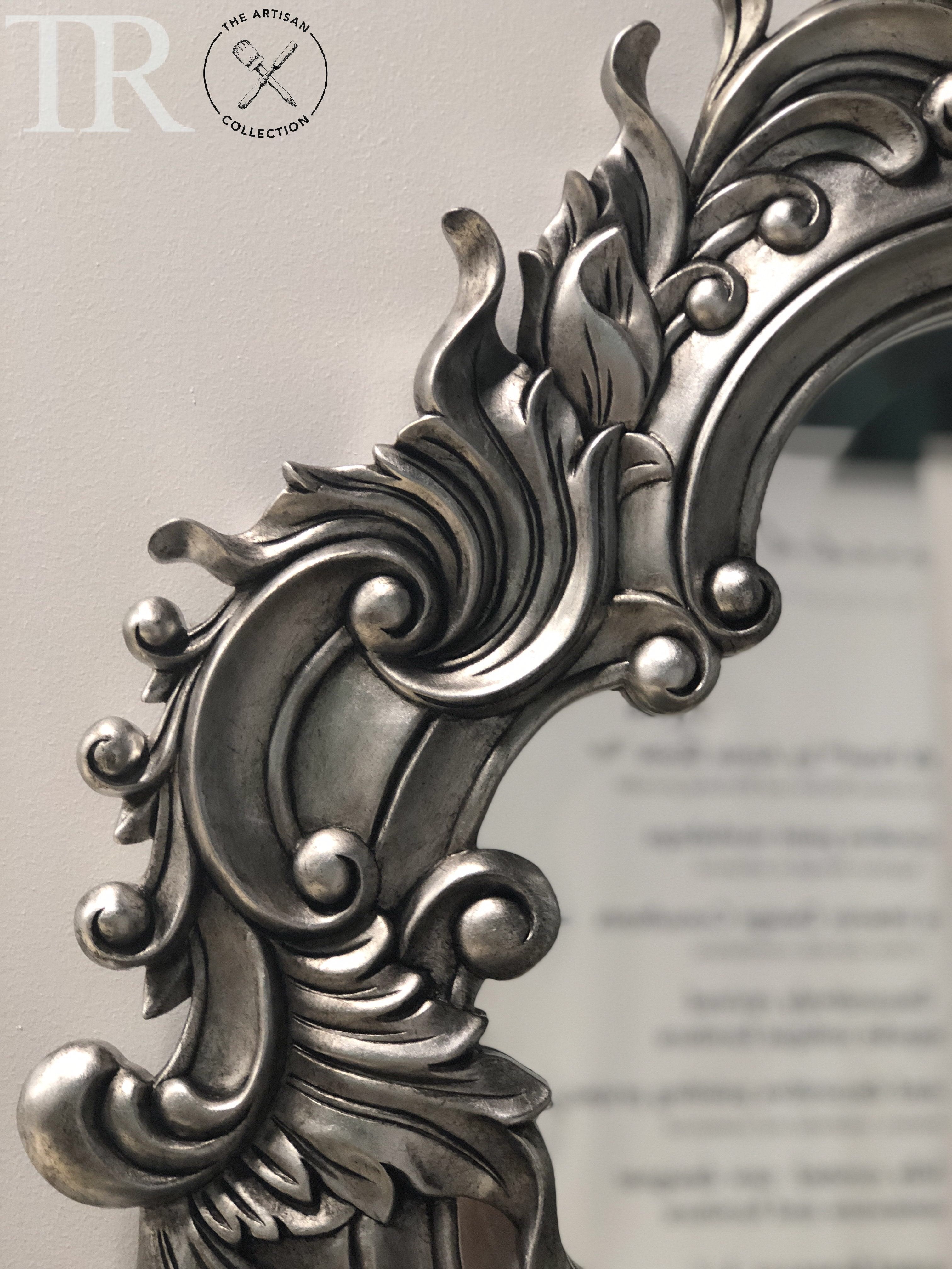 Not For Sale - Henrietta :  Antiqued dark silver leaf bevelled mirror