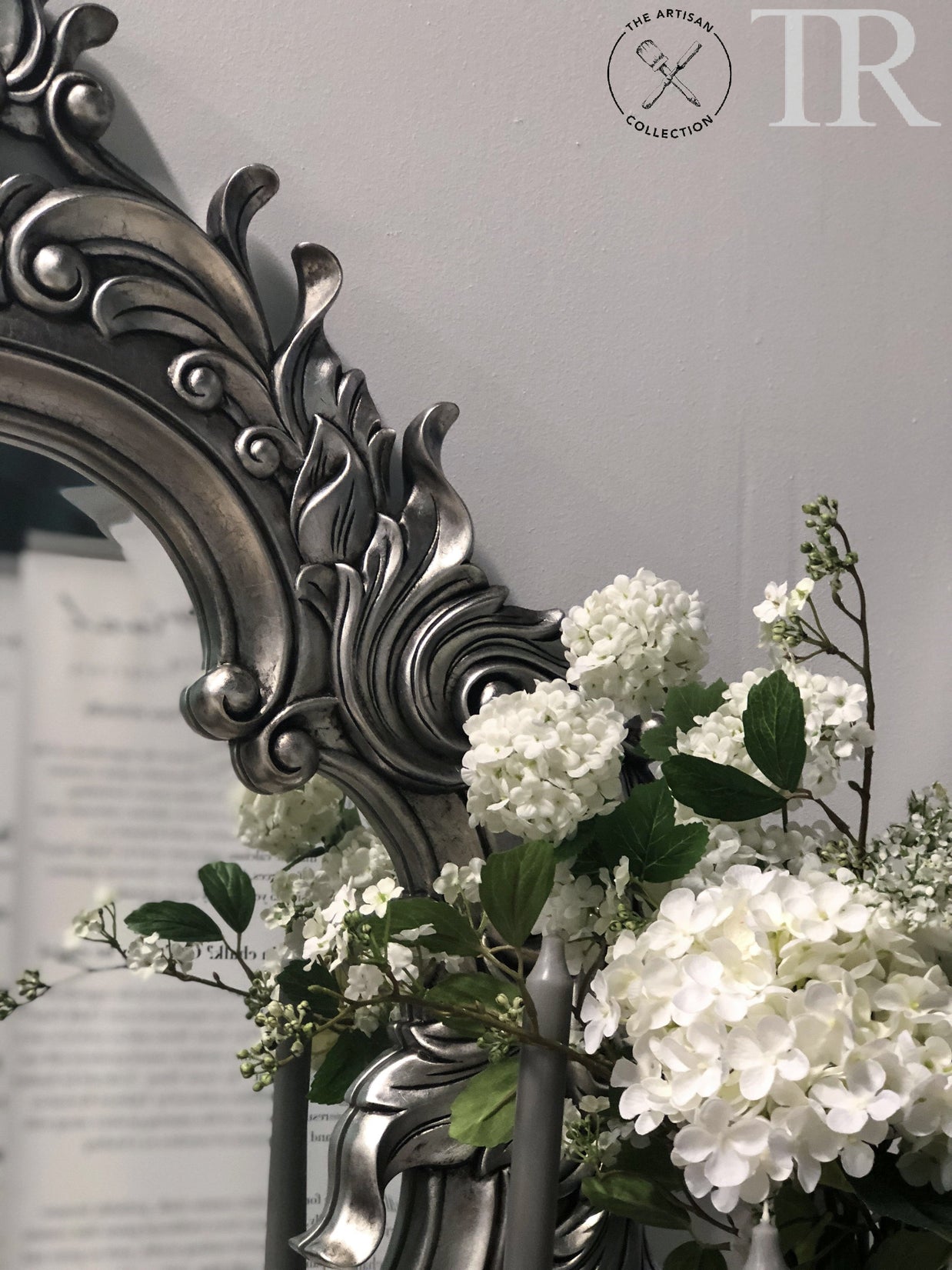 Not For Sale - Henrietta :  Antiqued dark silver leaf bevelled mirror