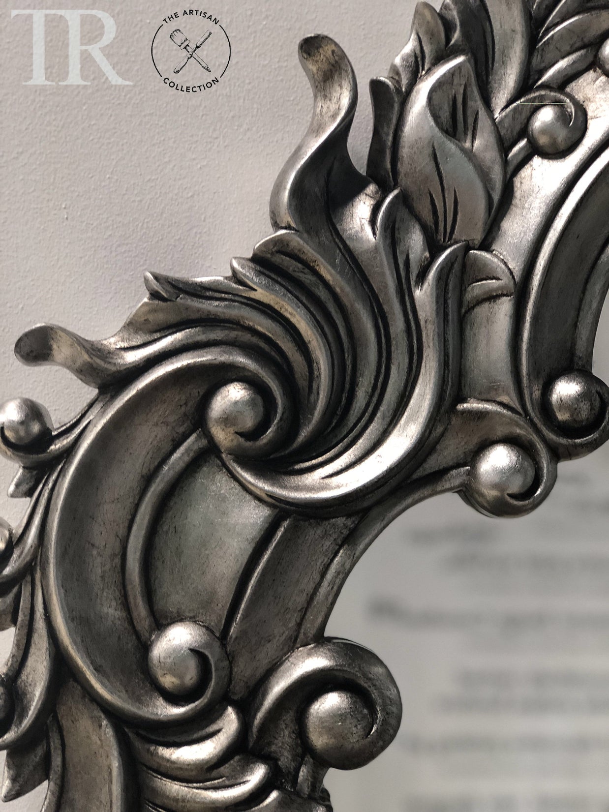 Not For Sale - Henrietta :  Antiqued dark silver leaf bevelled mirror