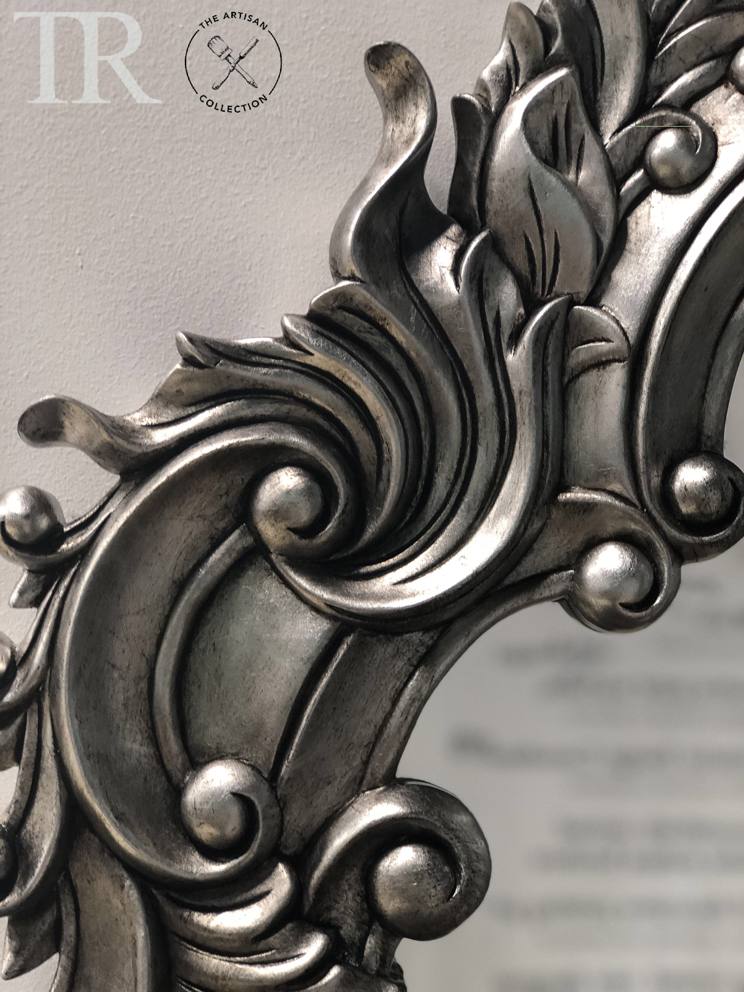 Not For Sale - Henrietta :  Antiqued dark silver leaf bevelled mirror