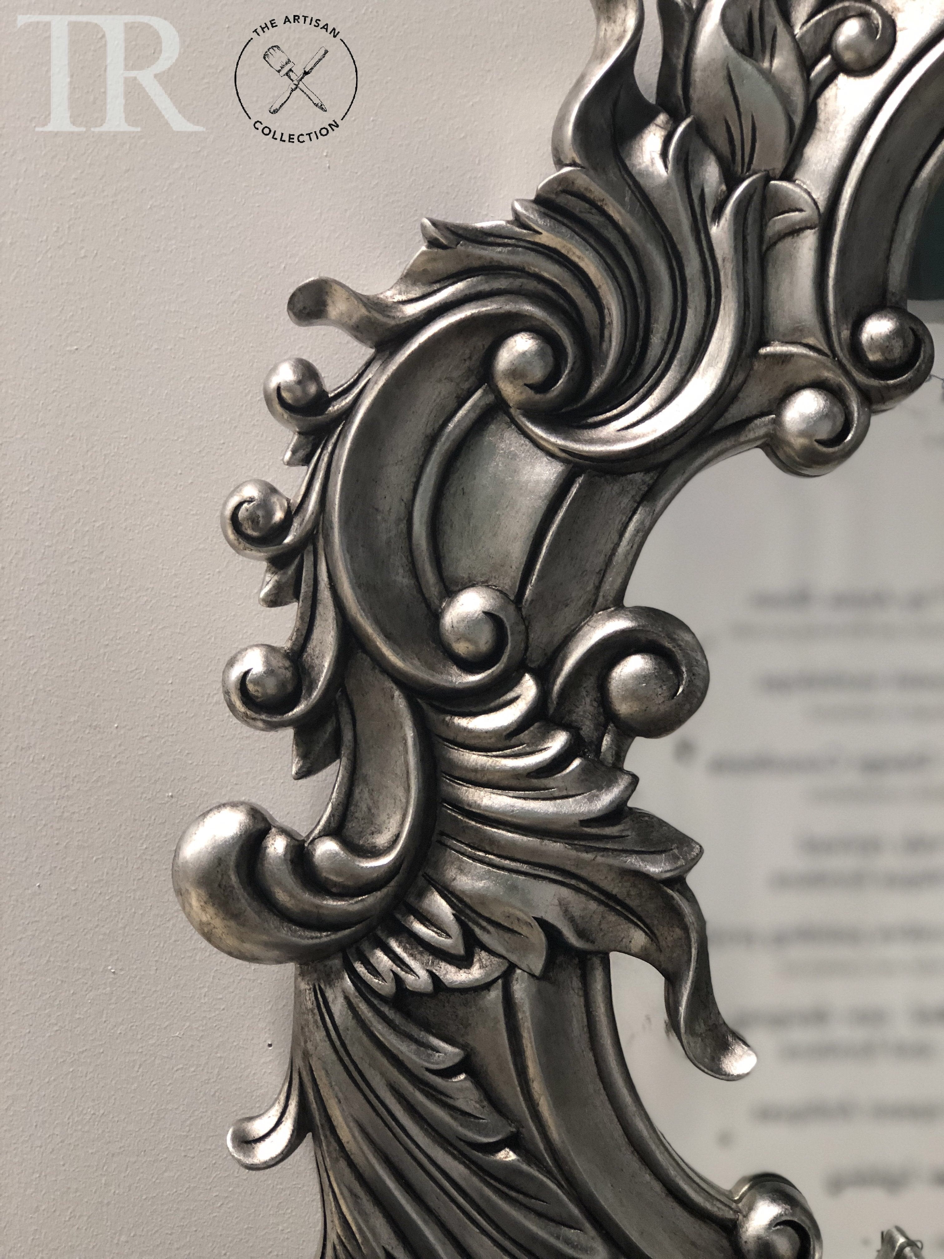 Not For Sale - Henrietta :  Antiqued dark silver leaf bevelled mirror