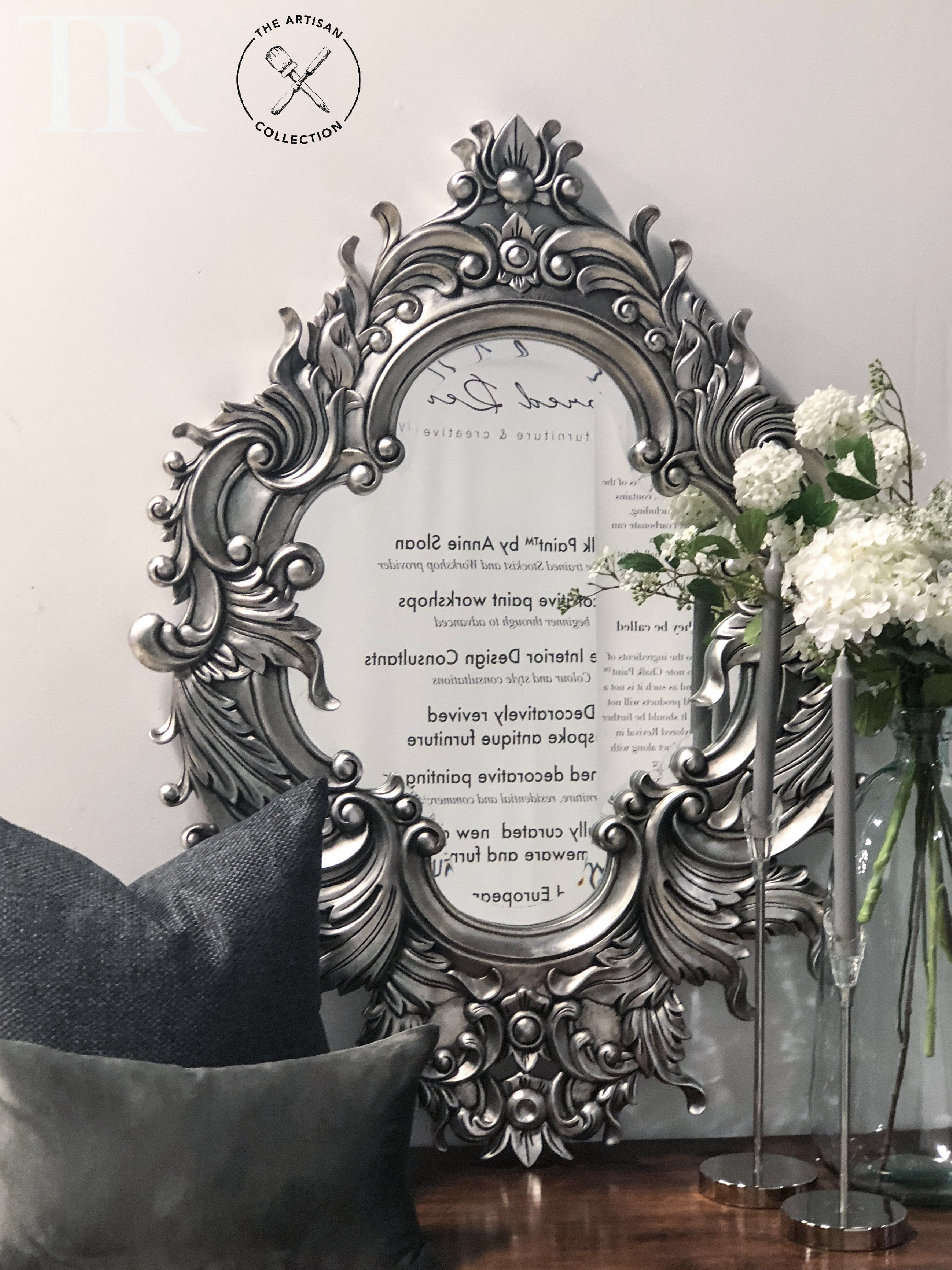 Not For Sale - Henrietta :  Antiqued dark silver leaf bevelled mirror