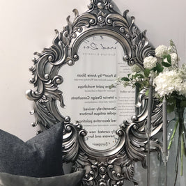 Not For Sale - Henrietta :  Antiqued dark silver leaf bevelled mirror