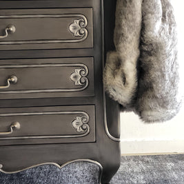 Not For Sale - Cherie : Two tone metallic carved set of drawers