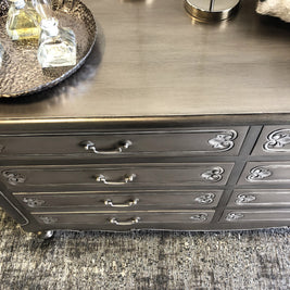 Not For Sale - Cherie : Two tone metallic carved set of drawers
