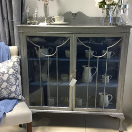 Not For Sale - Celine: Ball and Claw feet Silver and Blue display cabinet