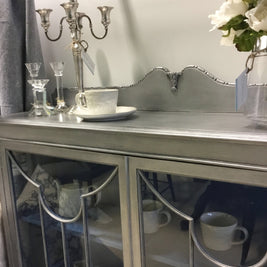 Not For Sale - Celine: Ball and Claw feet Silver and Blue display cabinet