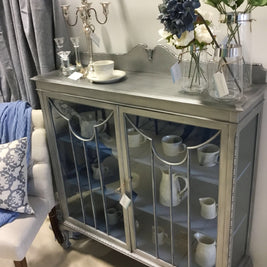 Not For Sale - Celine: Ball and Claw feet Silver and Blue display cabinet