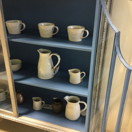 Not For Sale - Celine: Ball and Claw feet Silver and Blue display cabinet