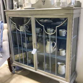Not For Sale - Celine: Ball and Claw feet Silver and Blue display cabinet