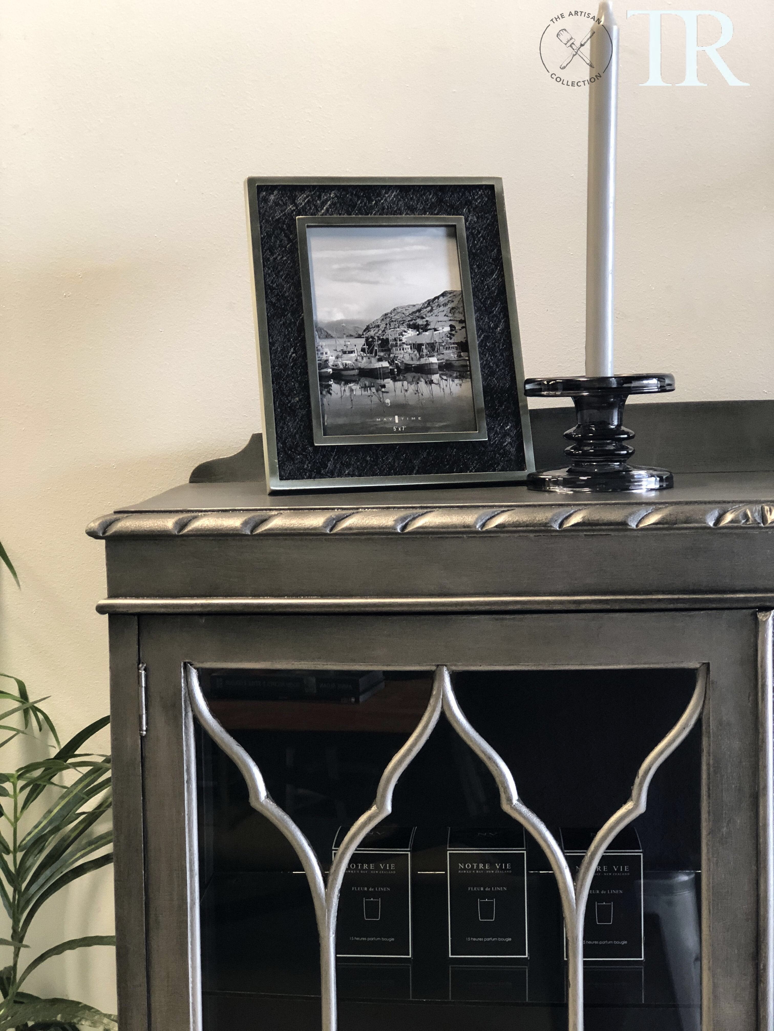 Not For Sale - Commissioned Display cabinet in a brushed pewter