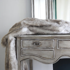 Not For Sale - Eliza: Aged Metallic wing back mirror dressing table with Stool