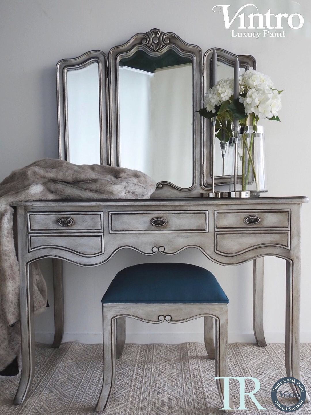 Metallic Silver Paint over a dresser