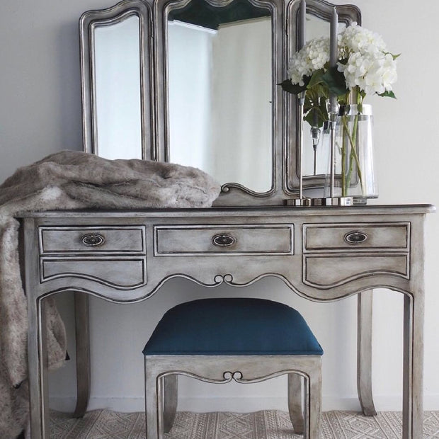 Metallic Silver Paint over a dresser