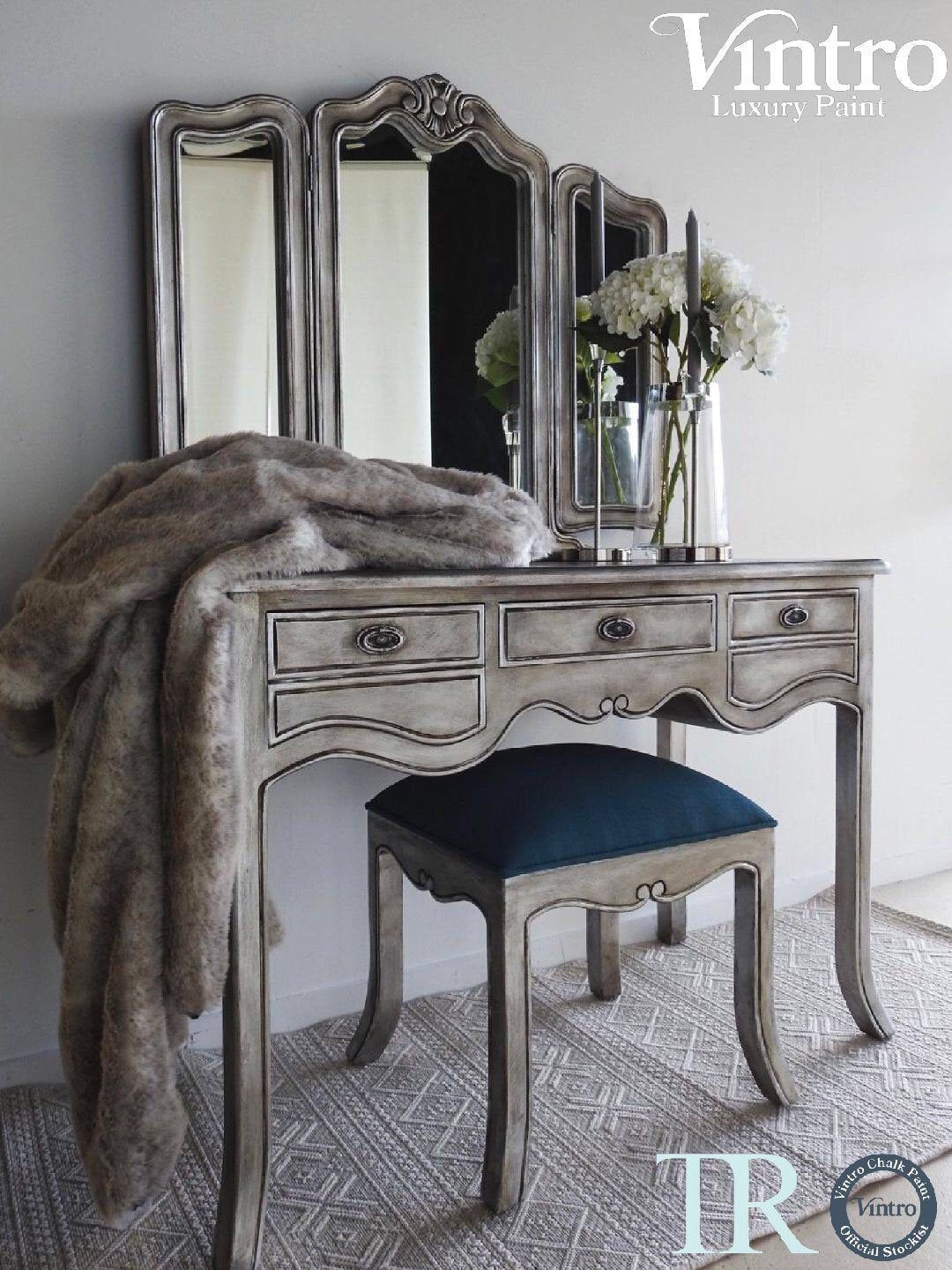 Metallic Silver Paint over a dresser