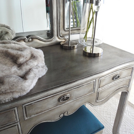 Metallic Silver Paint over a dresser