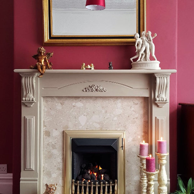 Vintro Mulberry Supreme Emulsion on Walls and Pebble Vintro Chalk Paint