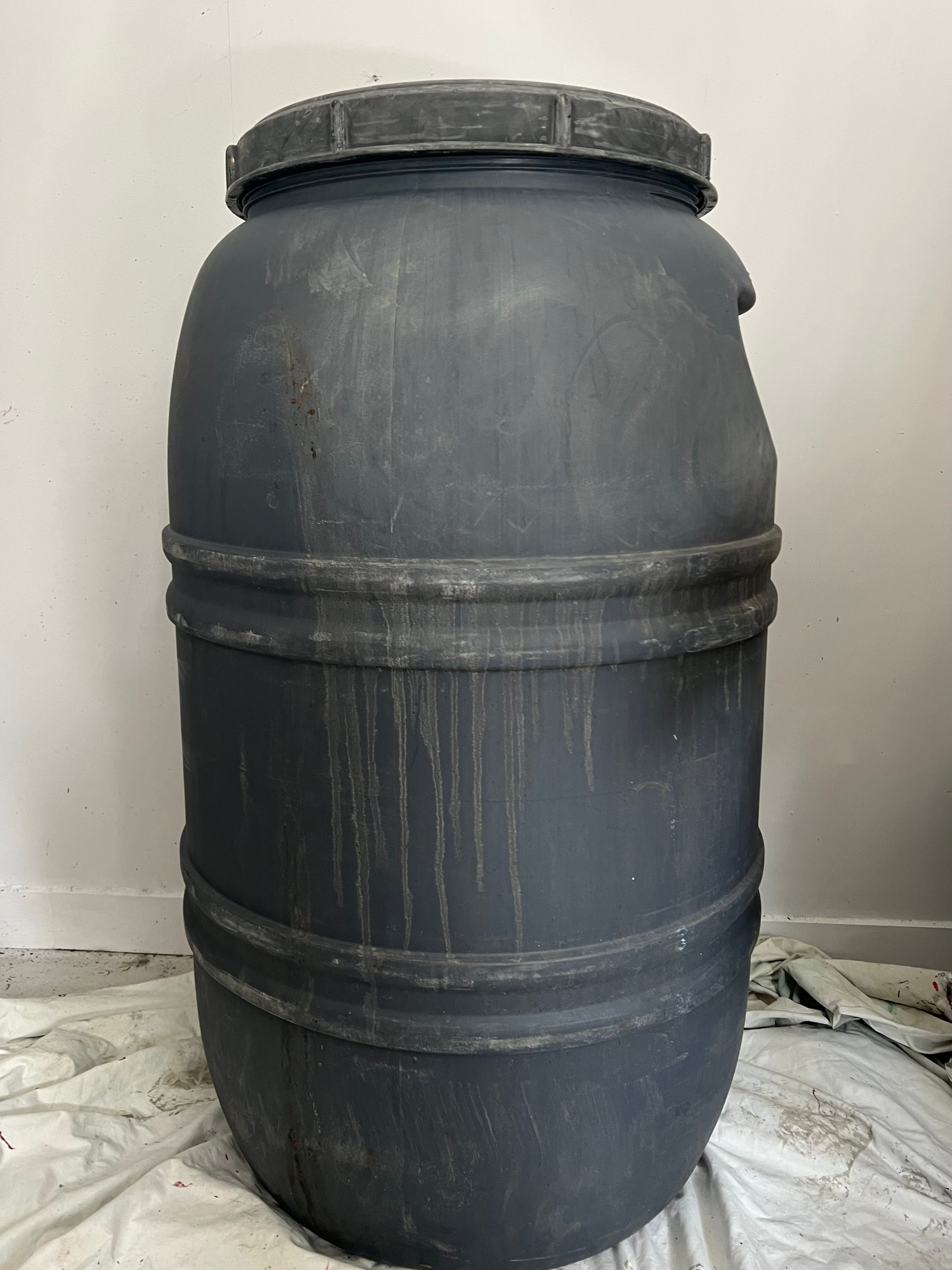 Not For Sale - Plastic Olive Barrel Turned Into A Decorative Stone Outdoor Pot Tutorial