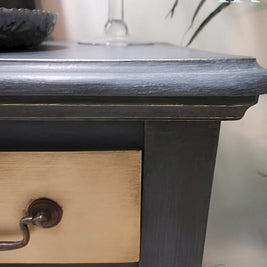 Not For Sale - Adrienne: Blue and Brushed Gold hand painted small set of drawers