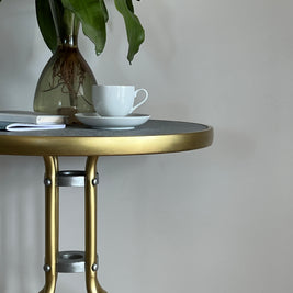 Not For Sale - Outdoor glass and metal table transformed in Artisan Stone and Metallic Alchemy (Video Included)
