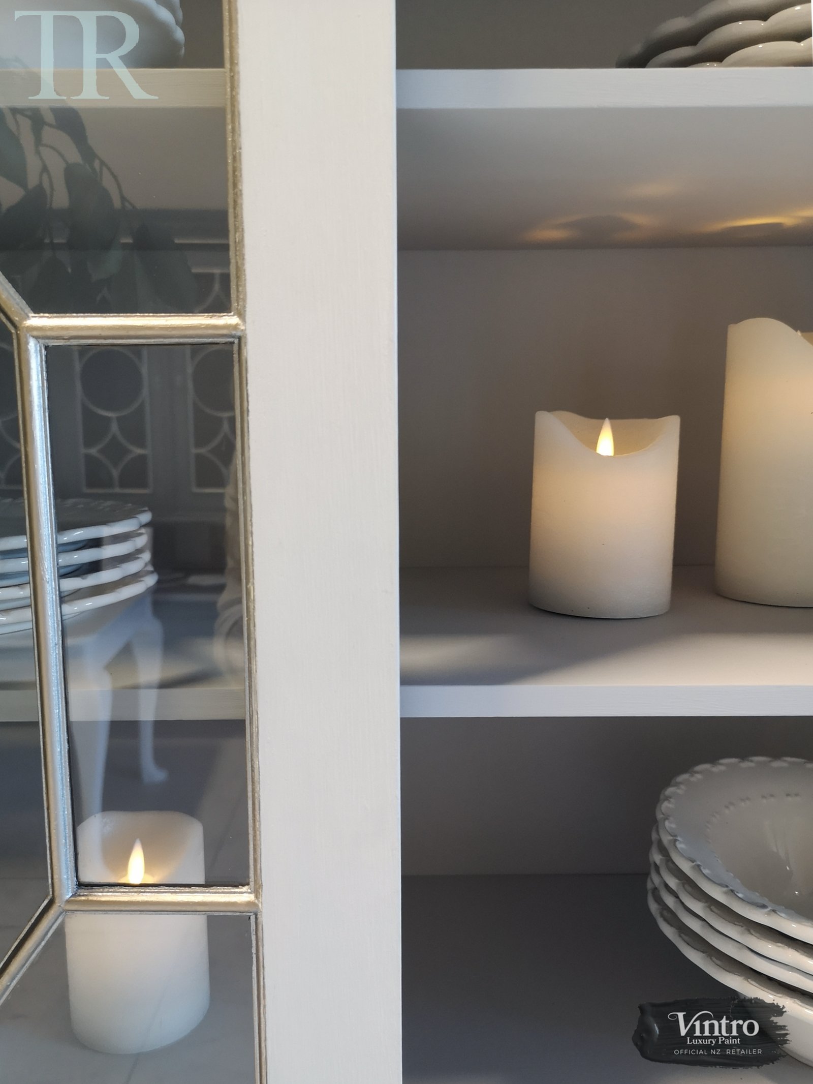 Not For Sale - Commissioned Crisp White cabinet in Vintro Crystal No Seal