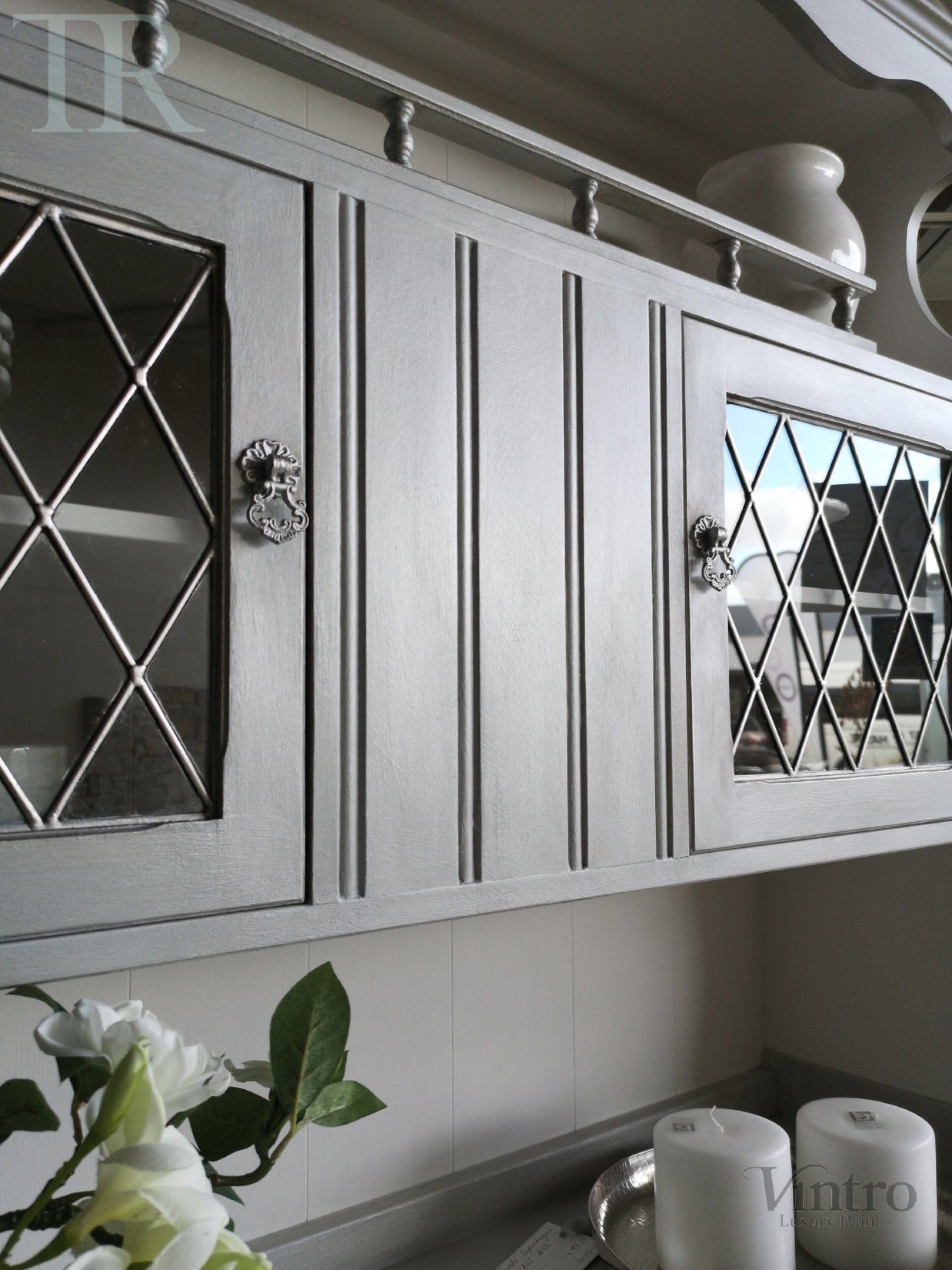 Not For Sale - Commissioned Hutch Dresser in Vintro Chalk Paint with a silver lustre