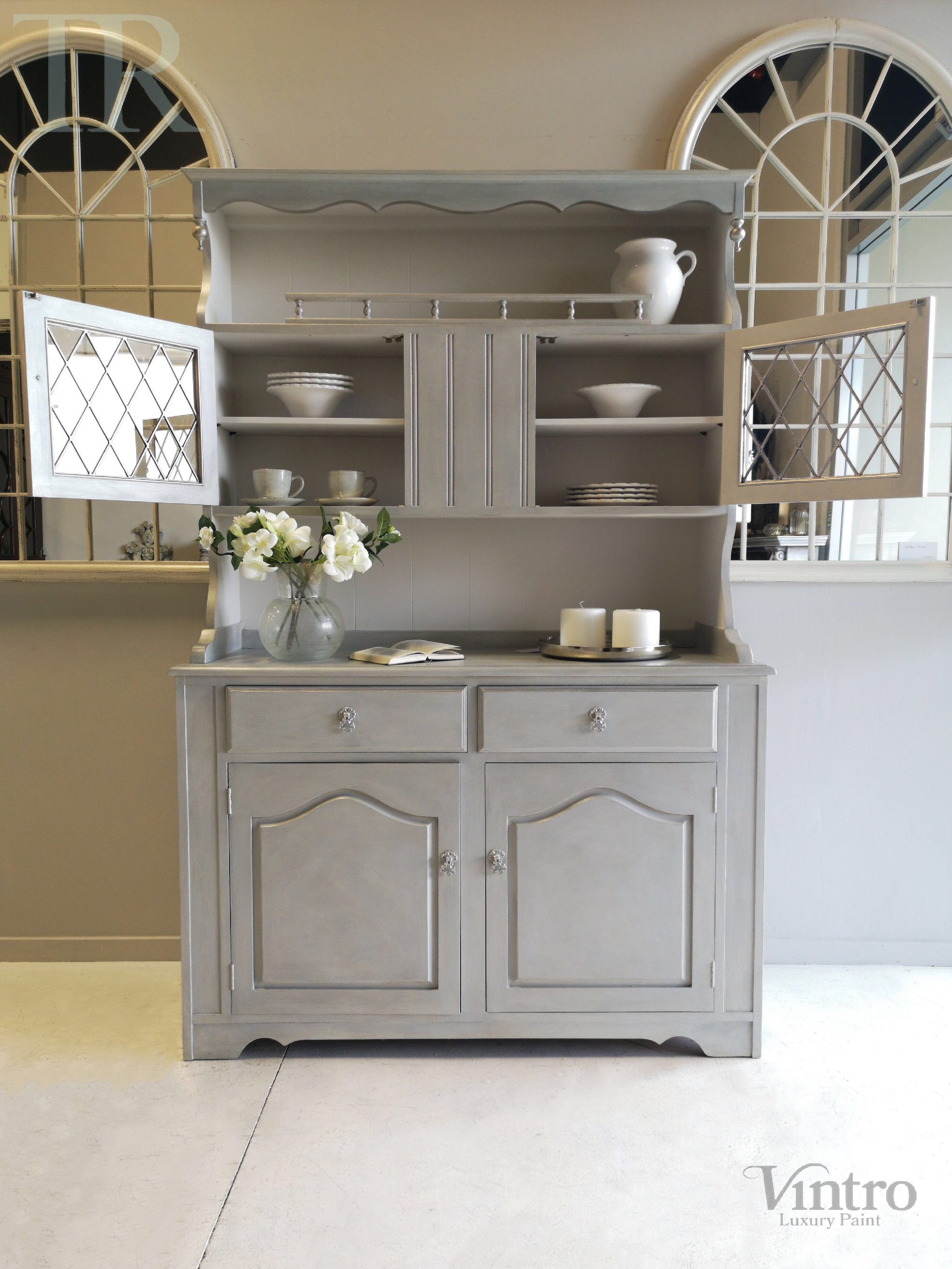 Not For Sale - Commissioned Hutch Dresser in Vintro Chalk Paint with a silver lustre