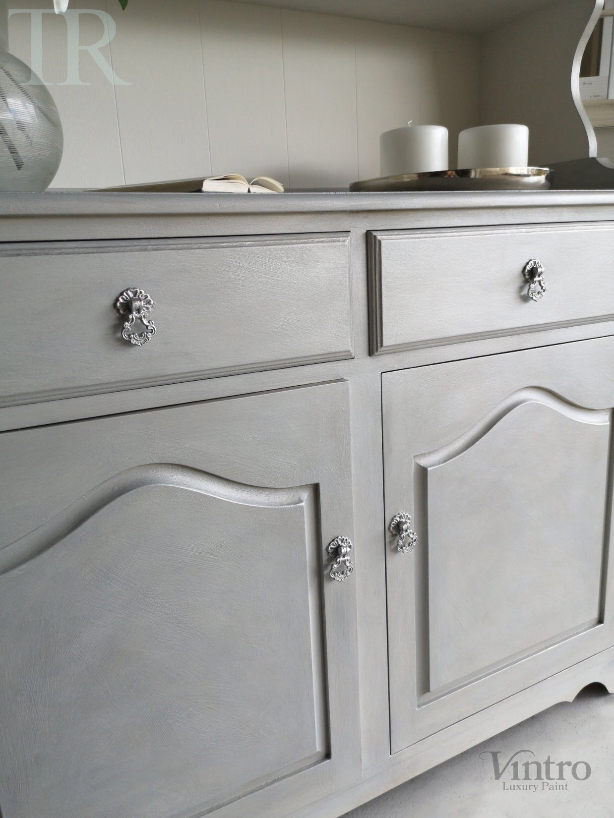 Not For Sale - Commissioned Hutch Dresser in Vintro Chalk Paint with a silver lustre