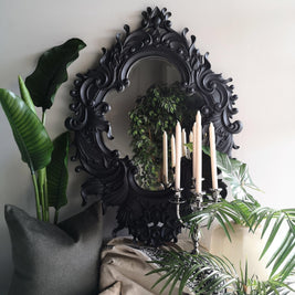 Not For Sale - Greta: Black ornate carved mirror