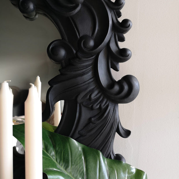 Not For Sale - Greta: Black ornate carved mirror