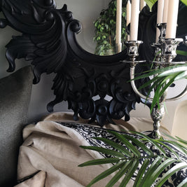 Not For Sale - Greta: Black ornate carved mirror