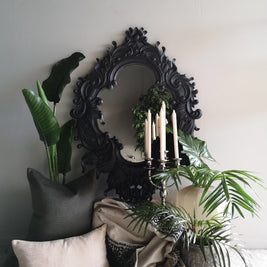 Not For Sale - Greta: Black ornate carved mirror
