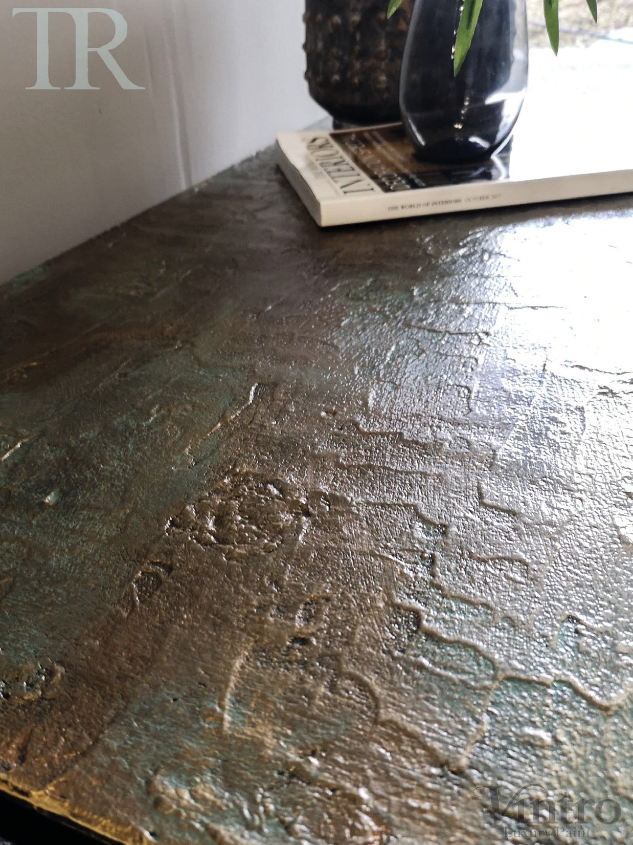 Not For Sale - Eva: Bespoke hand painted mid century modern table with decorative top