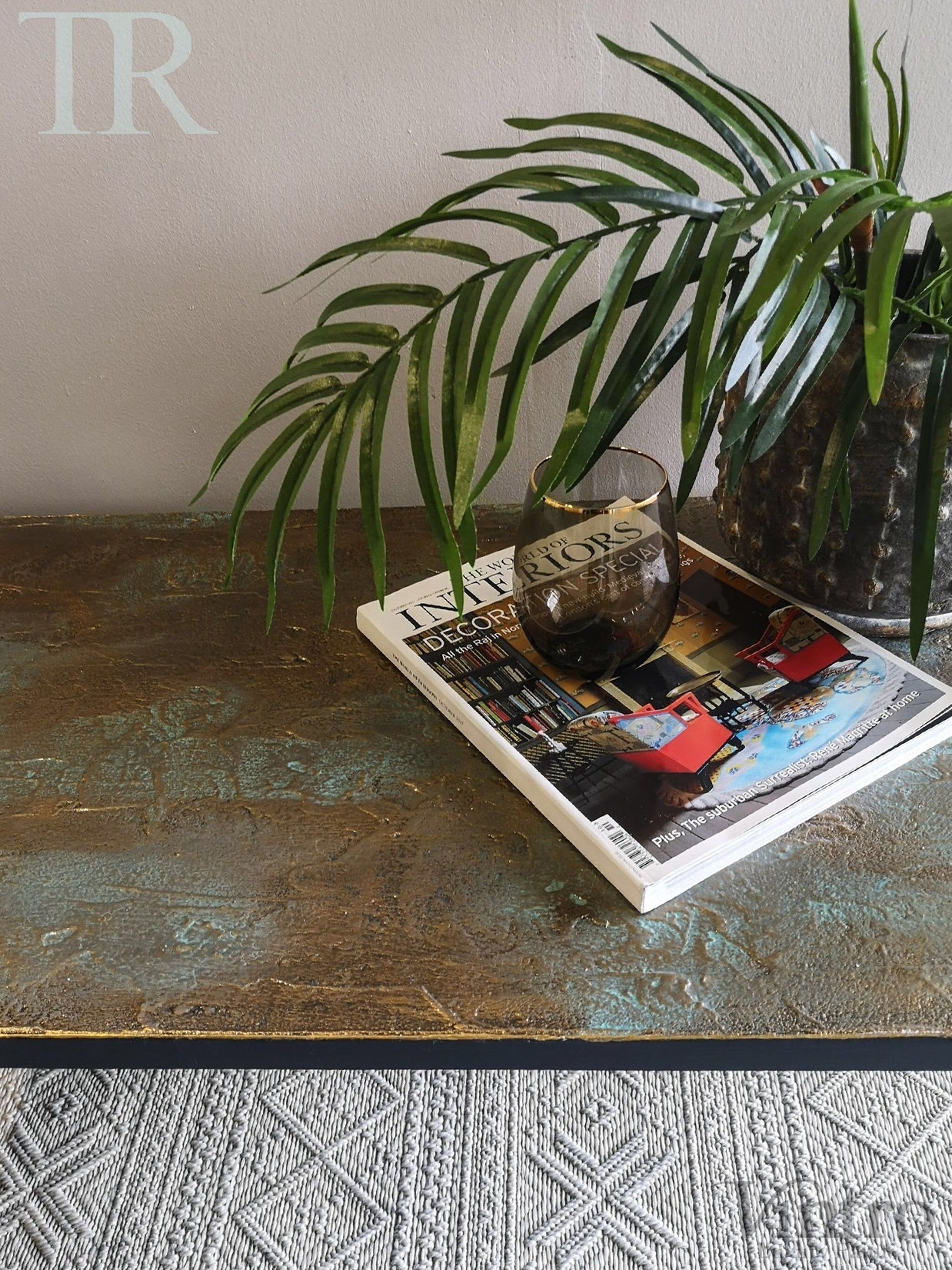 Not For Sale - Eva: Bespoke hand painted mid century modern table with decorative top