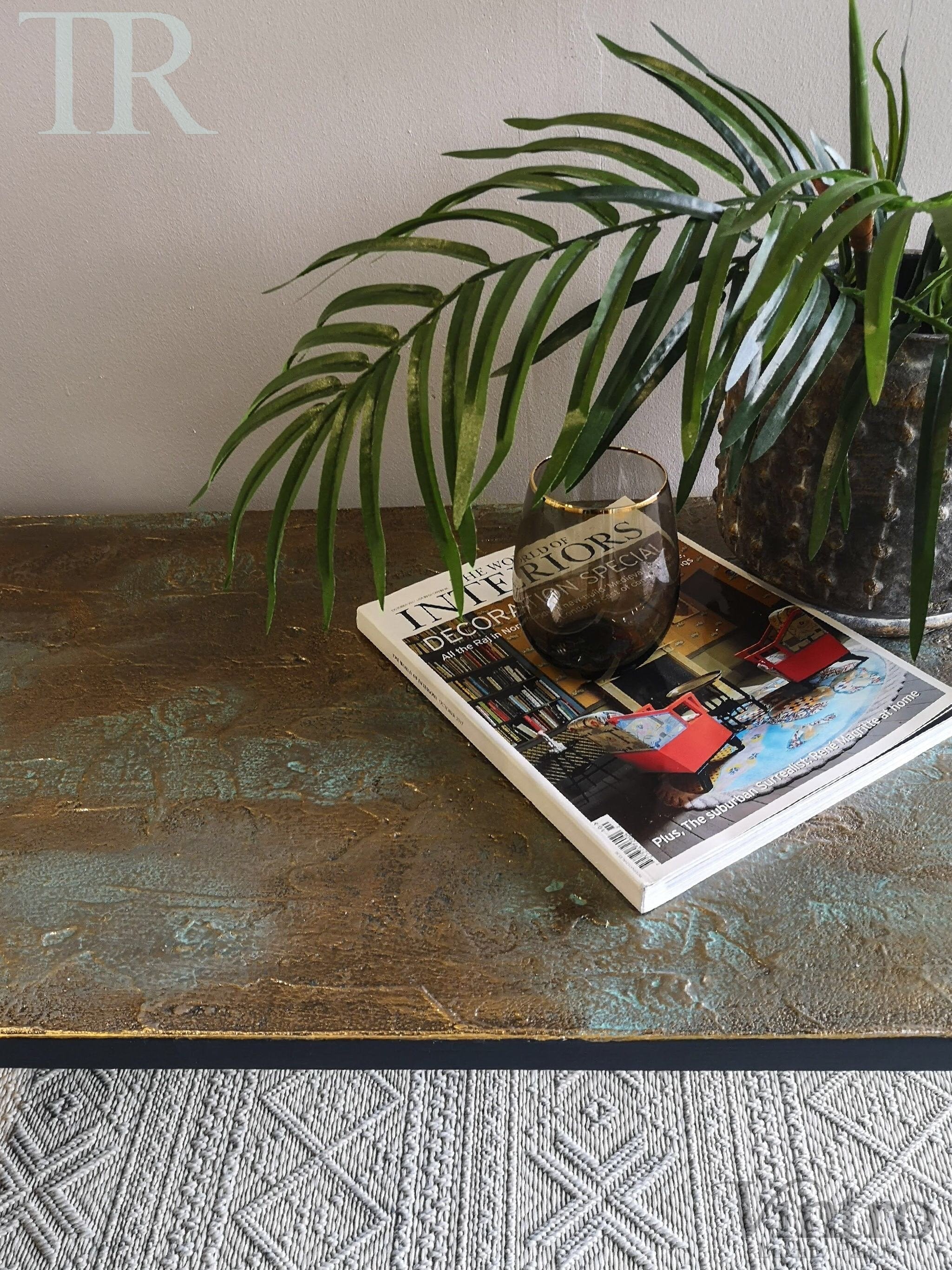 Not For Sale - Eva: Bespoke hand painted mid century modern table with decorative top