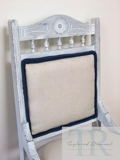 Not For Sale - Kimberley: Custom blended, white washed slipper chair in nautical theme