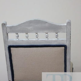 Not For Sale - Kimberley: Custom blended, white washed slipper chair in nautical theme