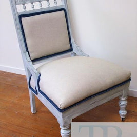 Not For Sale - Kimberley: Custom blended, white washed slipper chair in nautical theme