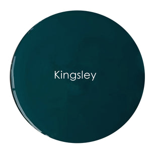 Kingsley chalk paint swatch – deep jewel-toned blue-green finish