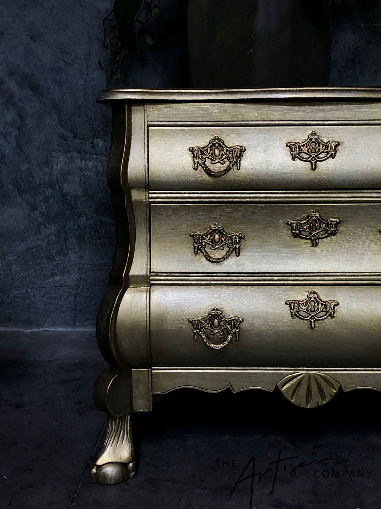 Not For Sale - Handpainted French bedsides in Metallics
