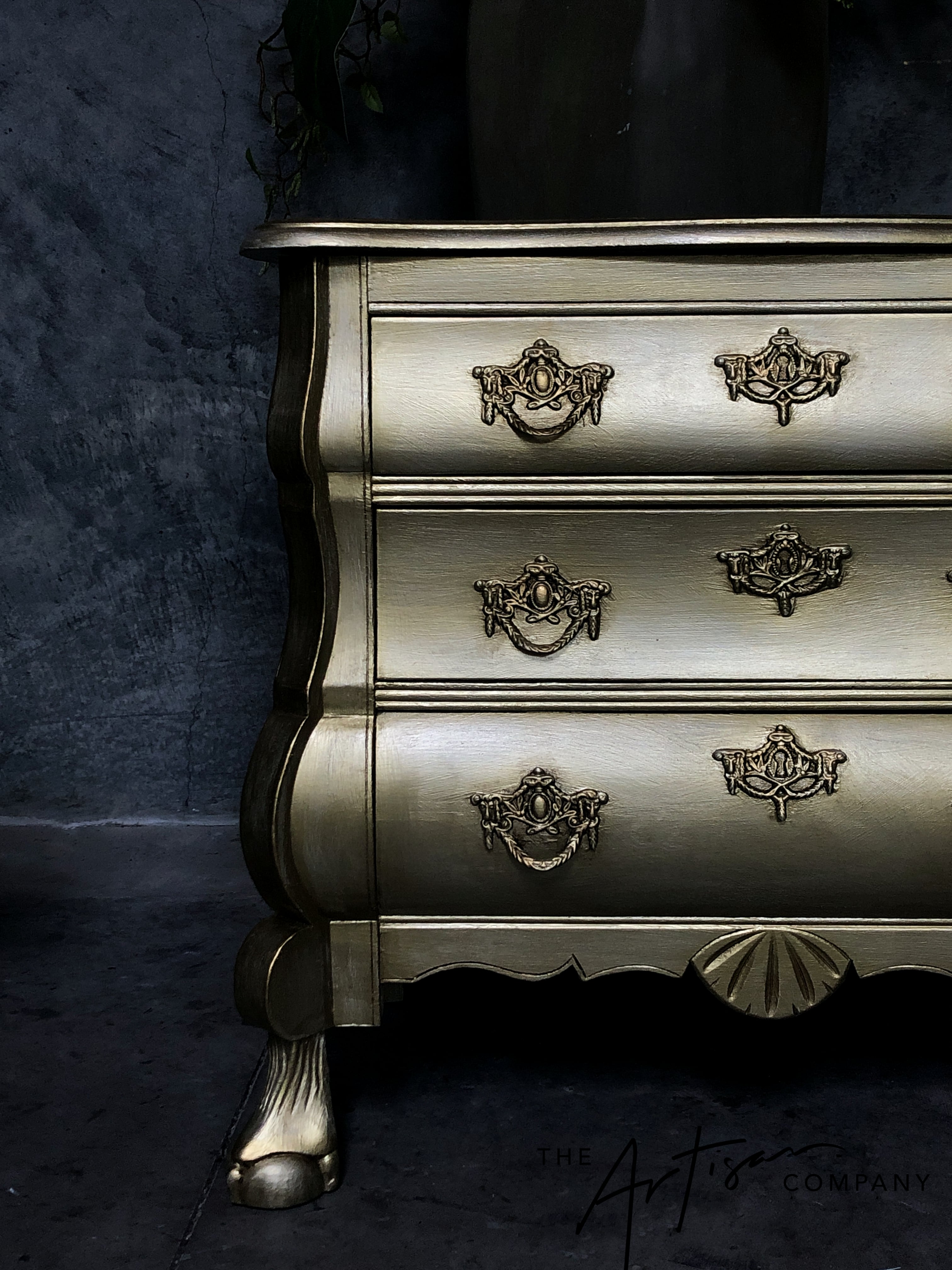 Not For Sale - Handpainted French bedsides in Metallics