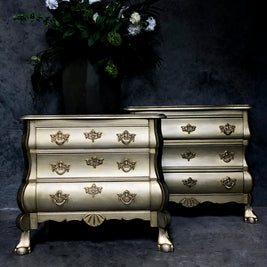 Not For Sale - Handpainted French bedsides in Metallics