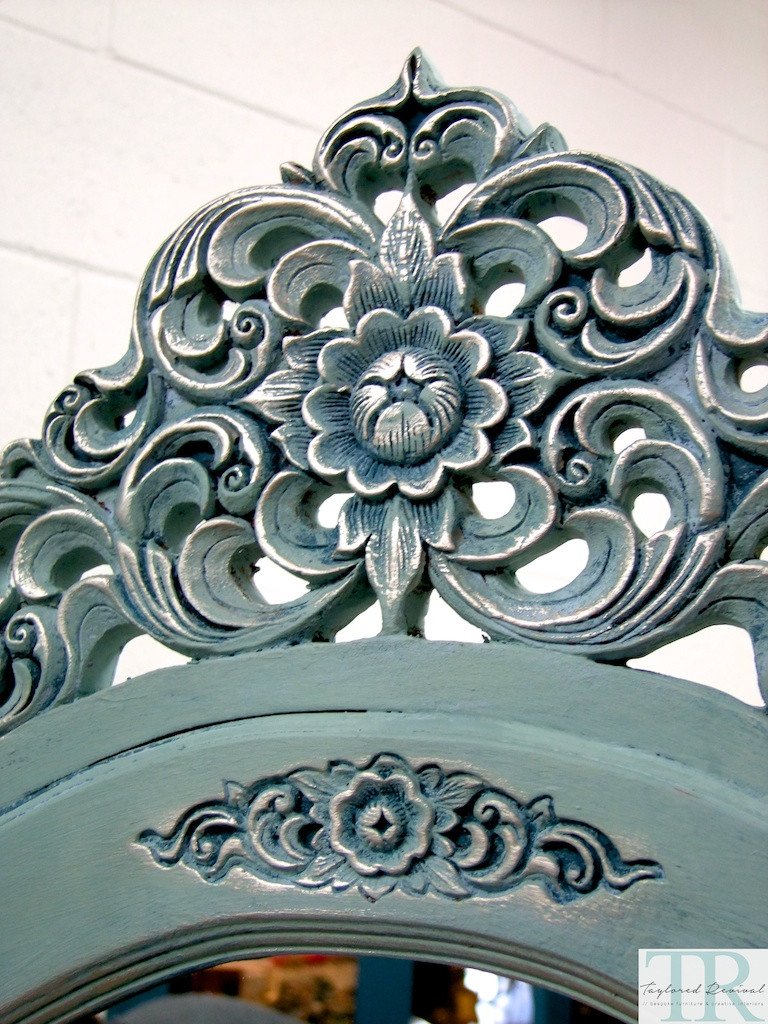 Not For Sale - Commissioned  free standing Mirror in a duck egg blue
