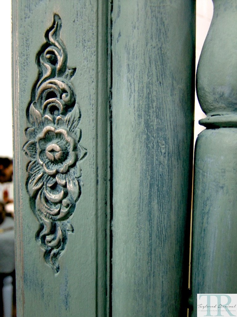 Not For Sale - Commissioned  free standing Mirror in a duck egg blue