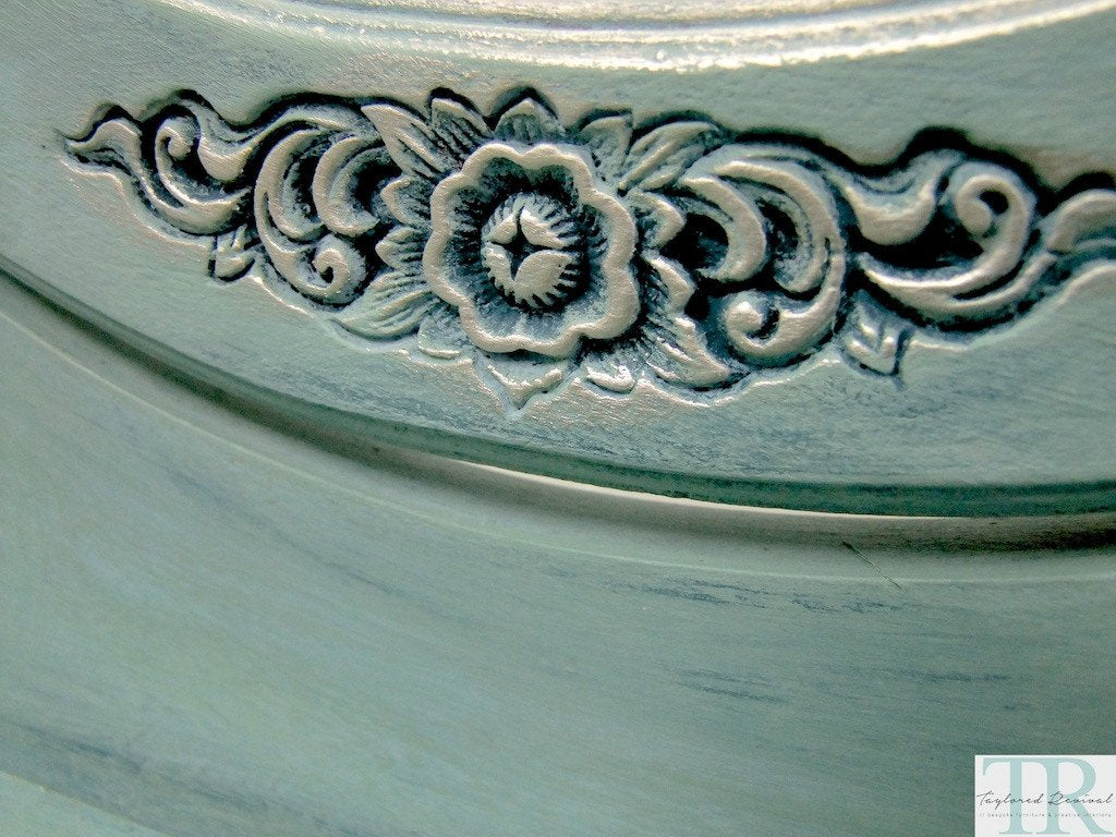 Not For Sale - Commissioned  free standing Mirror in a duck egg blue