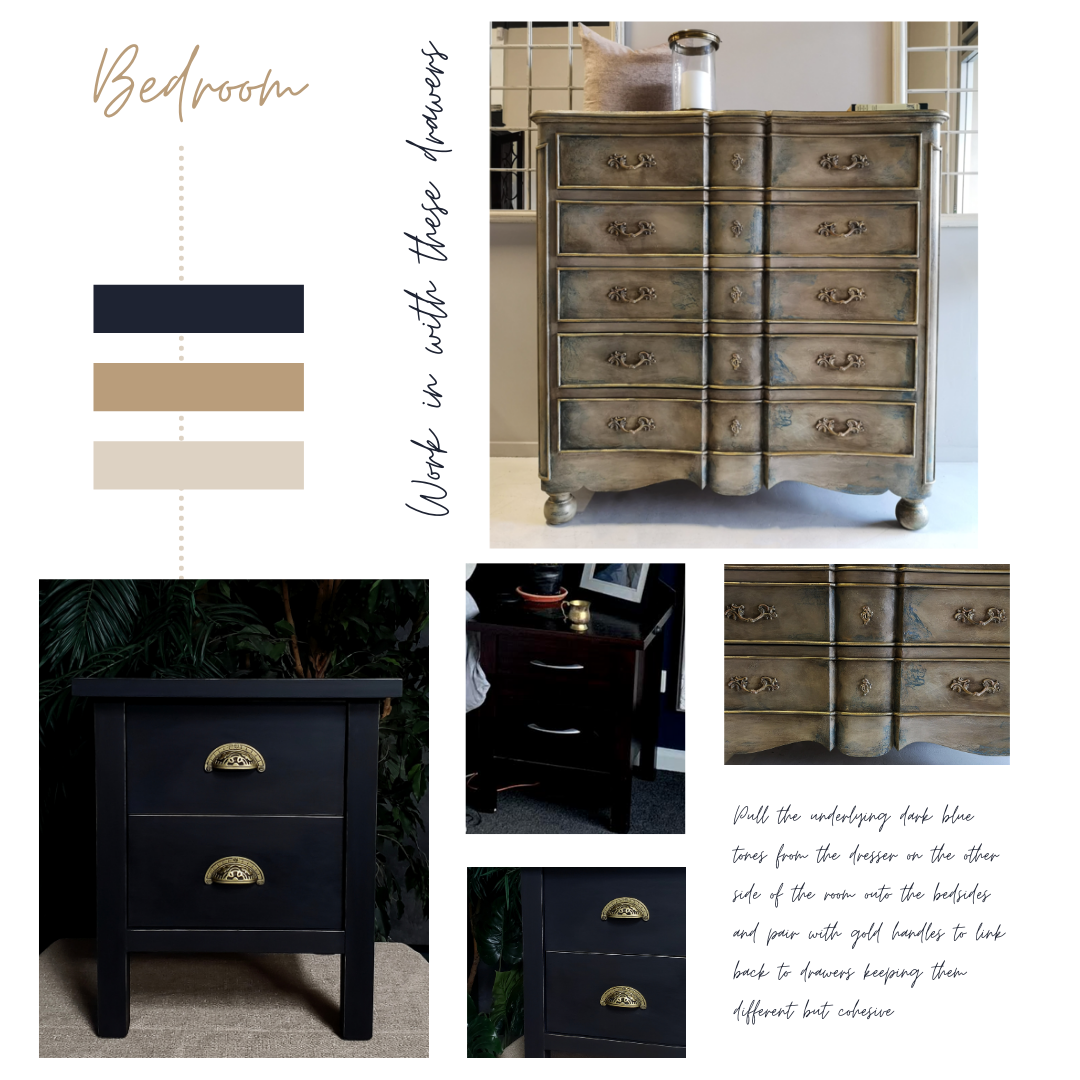 Not For Sale - Commissioned Bedsides in Obsidian Blue with Carbon Black