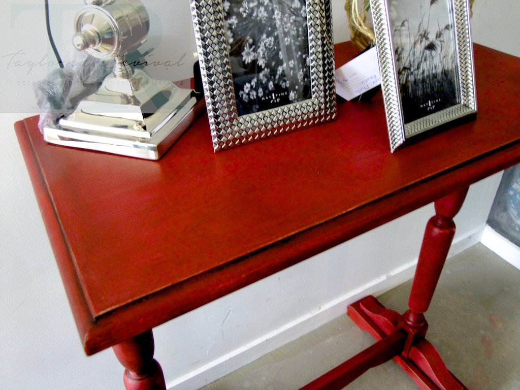 Not For Sale - Nicolette: Small burgandy hall table