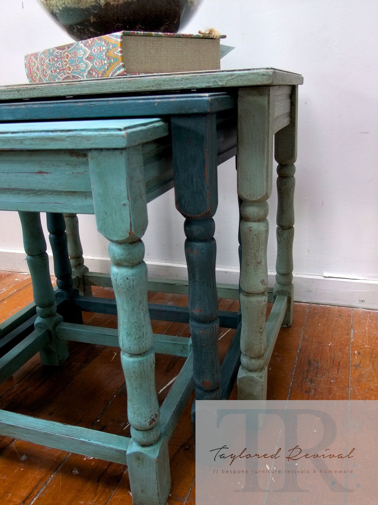Not For Sale - The Sands: Rustic beachy Oak nest tables