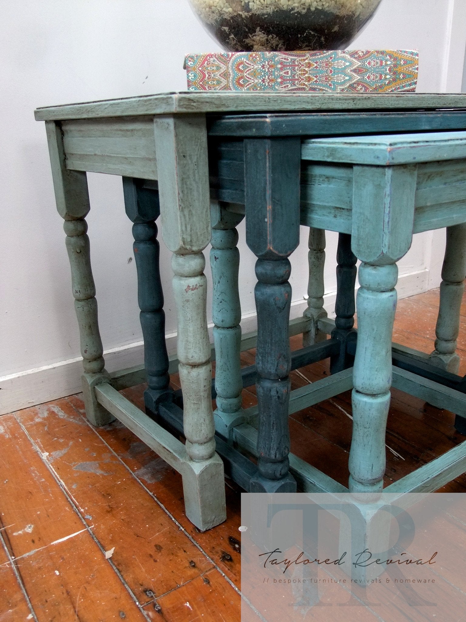 Not For Sale - The Sands: Rustic beachy Oak nest tables